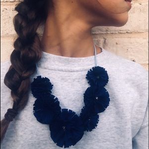 J.Crew Crewcuts Navy Blue Floral Necklace